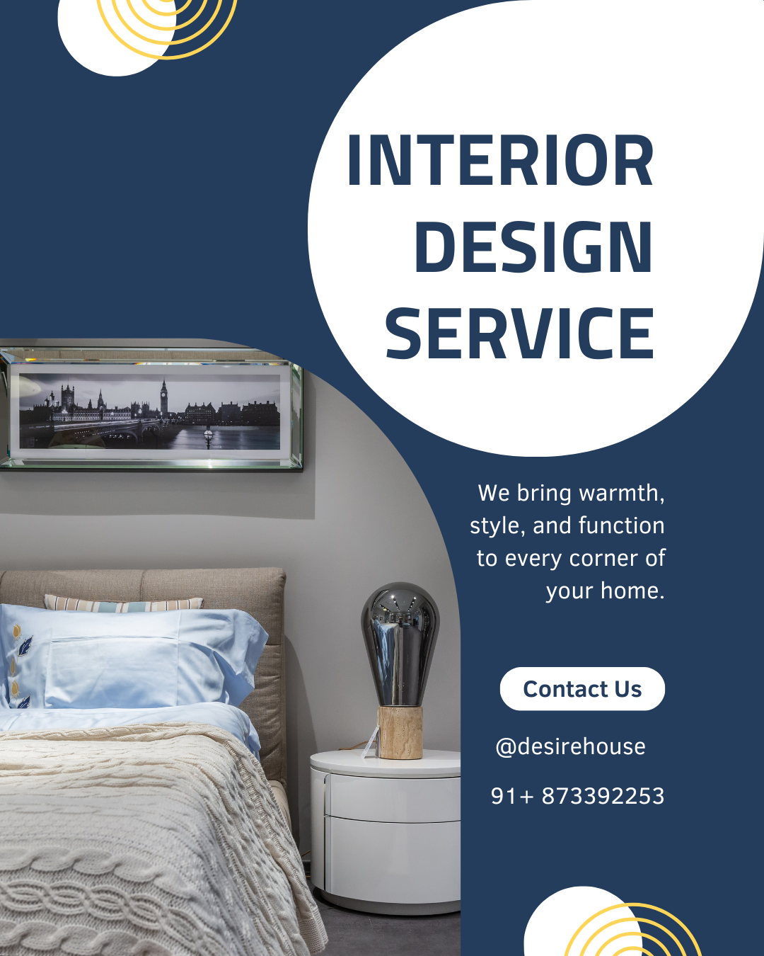 White and Blue Geometric Modern Interior Design Service Instagram Post (1)